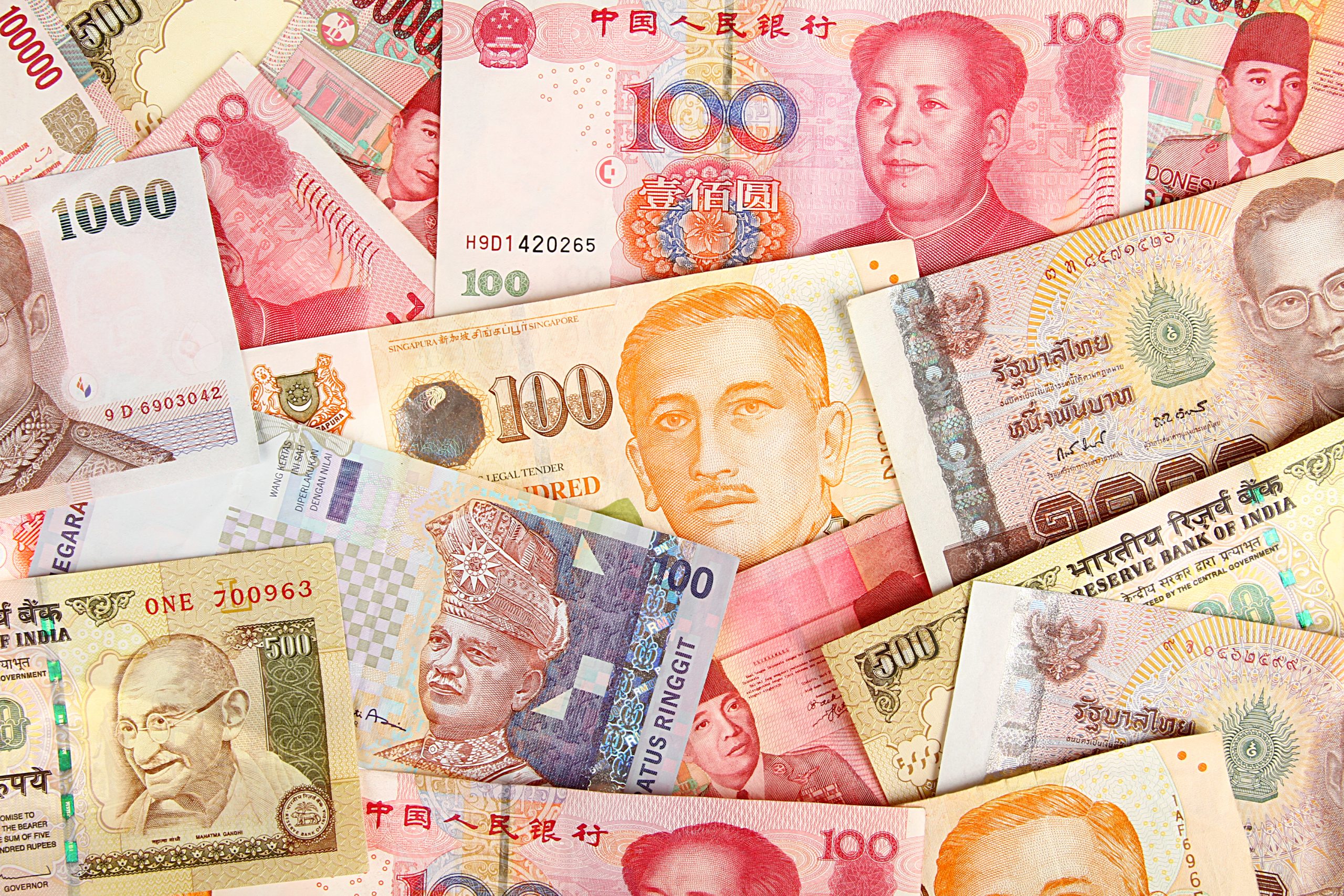 Background,Of,Asian,Currency.