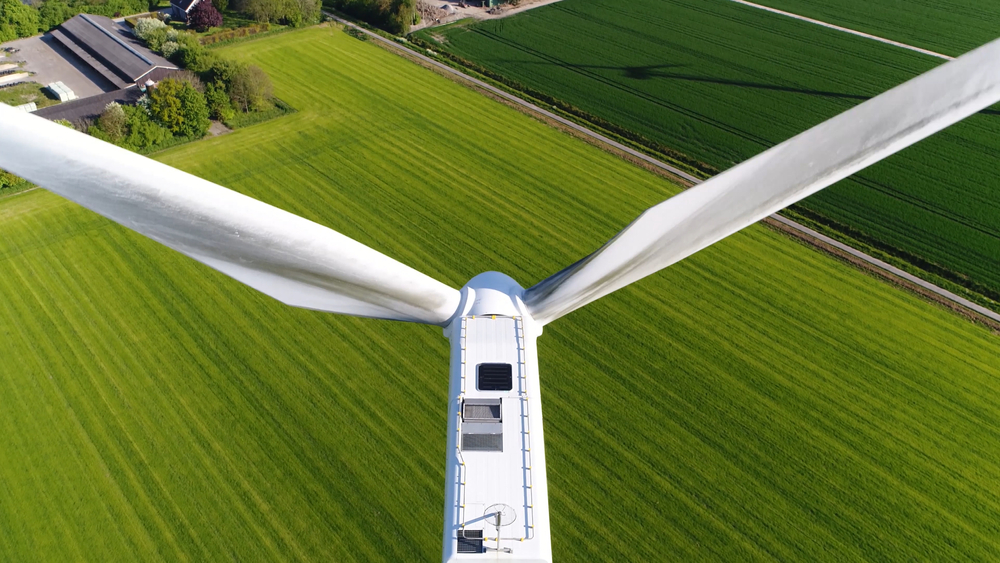 Aerial,Birds,Eye,View,Of,Wind,Turbine,Also,Referred,To